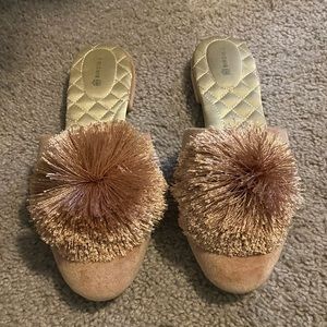 Birdies Blush Pom Pom slide ins